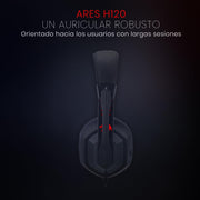 Redragon Ares H120 Stereo Gaming Headset, Black/Red