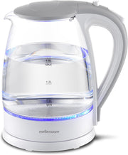 Mellerware 22300WH Glass Kettle 360 Degree Cordless, White, 1.8L