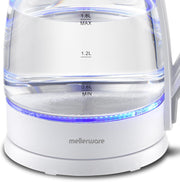 Mellerware 22300WH Glass Kettle 360 Degree Cordless, White, 1.8L
