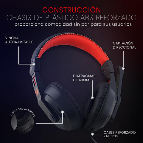 Redragon Ares H120 Stereo Gaming Headset, Black/Red