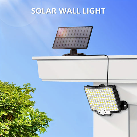 1/2pcs Solar Light Outdoor, 106 LED Super Bright Motion Sensor Light, Solar Strong Power LED Garden Wall Lamp with 4 Working Modes, LED Outdoor Wall Light for Garden, Patio, Garage, Front Door, Pool, Steps, Fence, Street Ligh