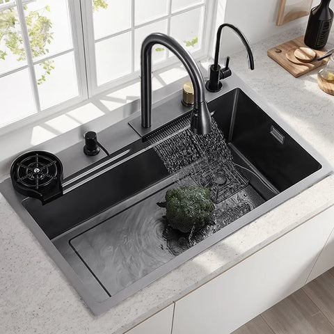 High Quality Nano Black Indoor Sink Kitchen Stainless Steel Kitchen Sink