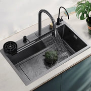 High Quality Nano Black Indoor Sink Kitchen Stainless Steel Kitchen Sink