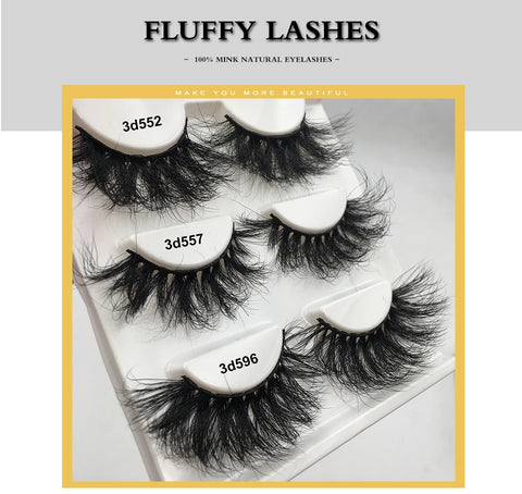 Mink Eyelashes Real Mink Hair Fluffy Messy Natural Eyelashes Handmade Fake lashes Makeup Beauty Lashes Mink