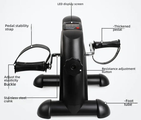 Pedal Exerciser Cycle Mini Bike Leg Arm Trainer Under Desk Electronic Display Fitness Gym Home