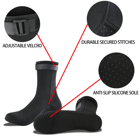 Neoprene Socks 3mm for Swimming Diving Sup Socks, Rubber Sole Socks Non-Slip,Swim socks,Surf Board socks,Water proof socks