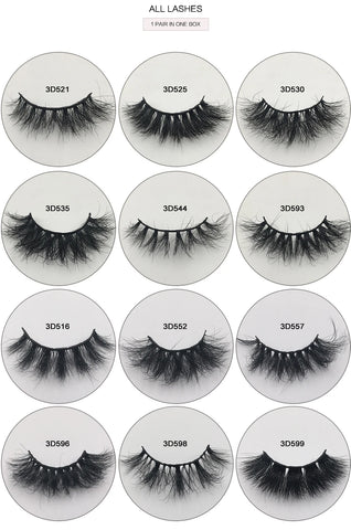 Mink Eyelashes Real Mink Hair Fluffy Messy Natural Eyelashes Handmade Fake lashes Makeup Beauty Lashes Mink