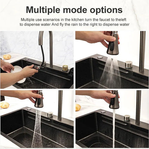 High Quality Nano Black Indoor Sink Kitchen Stainless Steel Kitchen Sink