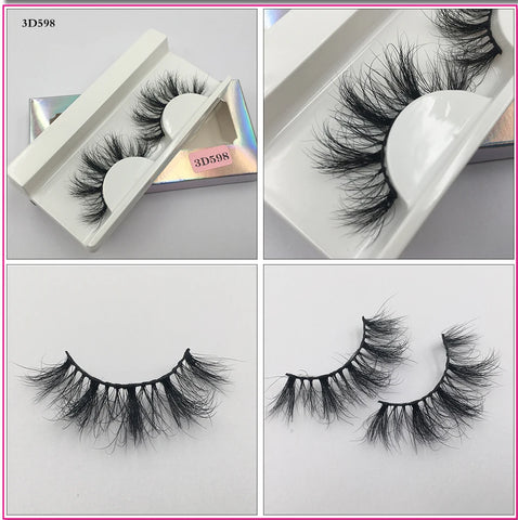Mink Eyelashes Real Mink Hair Fluffy Messy Natural Eyelashes Handmade Fake lashes Makeup Beauty Lashes Mink