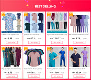 Workwear Clothes Health Workers Frosted Tops Pants Beauty Salon Scrub Uniforms Scrubs Set Short Sleeve V-neck Uniform coat