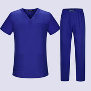 Workwear Clothes Health Workers Frosted Tops Pants Beauty Salon Scrub Uniforms Scrubs Set Short Sleeve V-neck Uniform coat