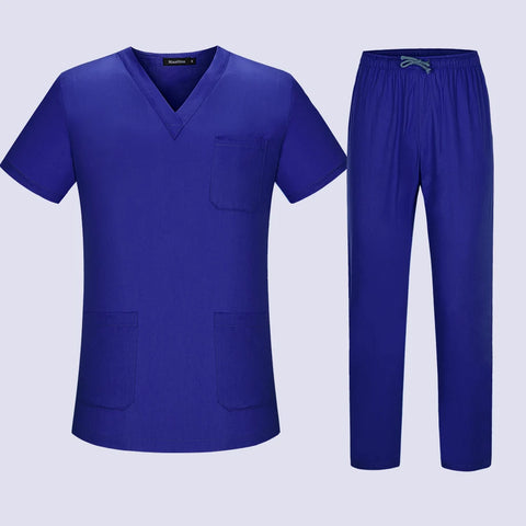 Workwear Clothes Health Workers Frosted Tops Pants Beauty Salon Scrub Uniforms Scrubs Set Short Sleeve V-neck Uniform coat