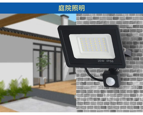 LED Floodlights 100W 50W 30W 20W 10W PIR Motion Sensor IP66 Waterproof LED 220V Hanging Exterior Outdoor Wall Lamp Spotlight