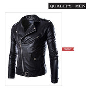 2023 Spring Autumn Plush New Leisure Fashion Men Leather Coat Slimming Coat Motorcycle Men Wear