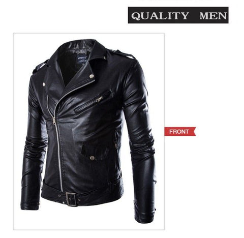 2023 Spring Autumn Plush New Leisure Fashion Men Leather Coat Slimming Coat Motorcycle Men Wear