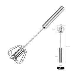 10/12/14inch Stainless Steel Semi Automatic Whisk Blender for Home -Versatile Tool for Egg Beater, Milk Frother, Hand Push Whisk
