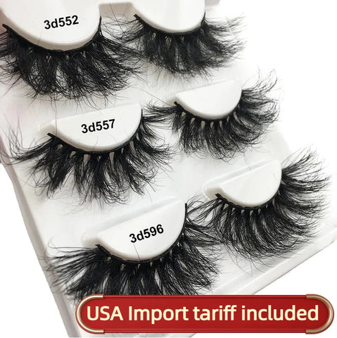 Mink Eyelashes Real Mink Hair Fluffy Messy Natural Eyelashes Handmade Fake lashes Makeup Beauty Lashes Mink