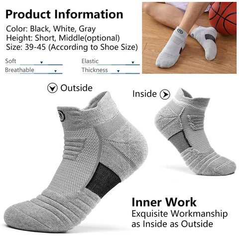 Breathable Basketball Socks Outdoor Cycling Socks Sports Socks Protect Feet Wicking Bike Running Football Sport Socks Men Socks
