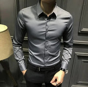 Clothes Business Male Top Plain with Print Men's Shirt and Blouse White Long Sleeve Elegant Hipster Silk Designer Cheap Brand I
