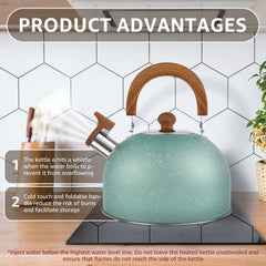 3L Liter Stainless Steel Whistle Kettle Thickened Kettle Gas Induction Cooker Universal Kettle Whistle Kettle Big Tea Kettle