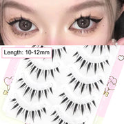 New Doll Lashes Extension Natural Cat Eye False Eyelashes Cosplay Makeup Cross Strip Eye Lashes Handmade Manga Anime Lash