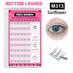 Self Adhesive Bottom Lashes No Glue Needed Reusable Under Eyelash Korean / Makeup DIY Individual Manga Lash Clusters