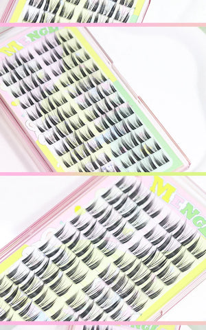 New Doll Lashes Extension Natural Cat Eye False Eyelashes Cosplay Makeup Cross Strip Eye Lashes Handmade Manga Anime Lash
