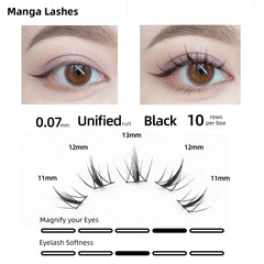 Lashtalk DIY Airy Cloudy Little Devil Manga Anime False Lashes Eyelash Extensions 3D Natural Dense Volume Mix11-13mm Makeup Tool
