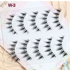 New Doll Lashes Extension Natural Cat Eye False Eyelashes Cosplay Makeup Cross Strip Eye Lashes Handmade Manga Anime Lash