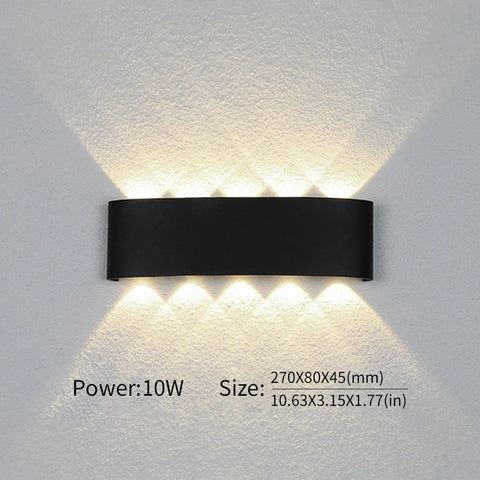 LED Wall Light Outdoor Indoor 2W 4W 6W 8W 10W AC85-265V Up Down White Black Modern Light For Home Garden Bedroom Corridor