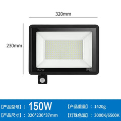 LED Floodlights 100W 50W 30W 20W 10W PIR Motion Sensor IP66 Waterproof LED 220V Hanging Exterior Outdoor Wall Lamp Spotlight