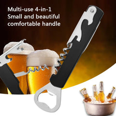 multifunction Stainless Steel Wine Corkscrew Beer Bottle Cap Remover Cutter For Kitchen Tools Bar
