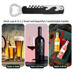 multifunction Stainless Steel Wine Corkscrew Beer Bottle Cap Remover Cutter For Kitchen Tools Bar