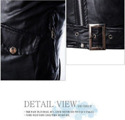2023 Spring Autumn Plush New Leisure Fashion Men Leather Coat Slimming Coat Motorcycle Men Wear