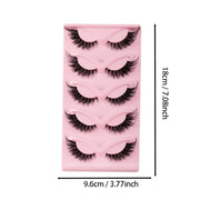 5 Pairs Cat Eye Lashes Faux Mink Eyelashes Natural long Manga Lashes Winged End Eye Elongated Eyelashes Fake Lashes Makeup