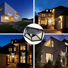 2PCS, Solar Light, 100 LED Motion Sensor Solar Light, 3 Lighting Modes, Suitable for Walls, Courtyards, Gardens, and Passages