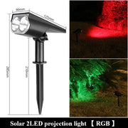 2LEDs RGB Solar Light Outdoors Landscape Spotlights Color Changing 2 In 1 Wireless Waterproof Solar Wall Lamp Patio Garden