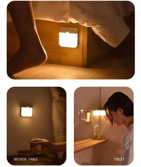 Motion Sensor Led Light Usb Charging Square Lamp for Bedroom Kitchen Stair
