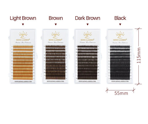 SONG LASHES  High Quality Straight Curvate Eyebrow Extensions False Eyebrow 12 lines Brown Color Eyebrow Extension