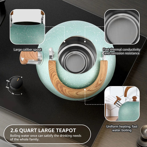 3L Liter Stainless Steel Whistle Kettle Thickened Kettle Gas Induction Cooker Universal Kettle Whistle Kettle Big Tea Kettle