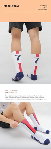 Professional soccer socks Training socks Star number football socks sports socks Men's socks Football socks Middle tube socks