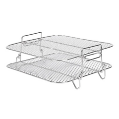 Air Fryer Rack for 5.5L Air Fryer, 2 Tier Air Fryer Grill/Shelf/Dehydrator Rack Square ,Air Fryer Accessories