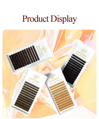 SONG LASHES  High Quality Straight Curvate Eyebrow Extensions False Eyebrow 12 lines Brown Color Eyebrow Extension