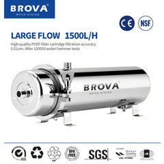 BROVA Whole House Water Filter System High Flow UF 1500L 0.01μm PVDF