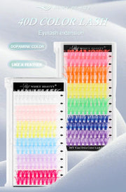 winky beauty Colorful 120pcs Cluster Lashes 40D Segmented Beam Natural D Curl Individual Mink Eyelashes Makeup Supplies at home