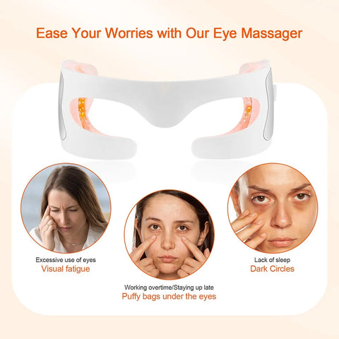 Eye Massager Hot Compress Eye Fatigue Relief Massager Vibration Massage Eye Relaxation Massager