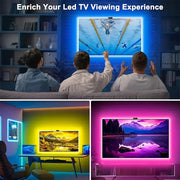 Smart TV LED Backlight with Camera for 55-75 inch Screens RGBIC LED Strip Lights Music Sync APP Control LED Ambient Lighting