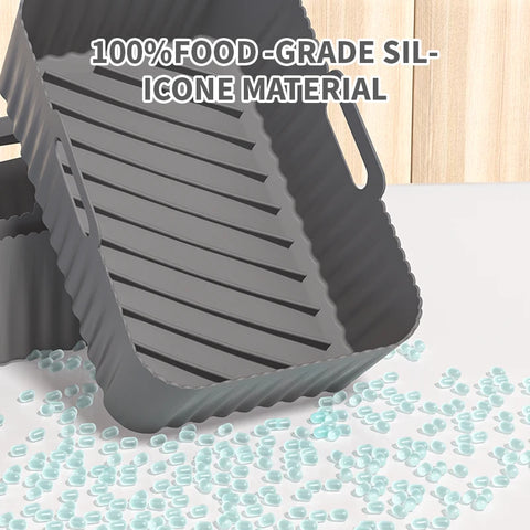 Non-stick Rectangular Air Fryer Basket Easy Clean Air Fryer Silicone Pot Air Fryer Basket Suitable for Air Fryer