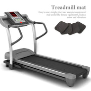 4 Pcs Shock Absorbing Pad Treadmill Mat Exercise Equipment Mat Rubber Gym Flooring Pads Under Treadmill Workout Pads Yoga Mats