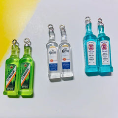 10Pcs Drink Alcohol Wine Bottle Charms for Pendant Jewelry